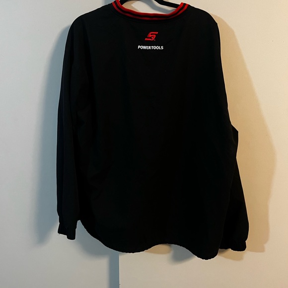 Snap On Tools Jacket Adult Large Black Racing Windbreaker Pullover V Neck Mens - Picture 3 of 3